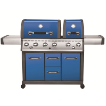 ETL / Ce / Sai Certificado 6burner Gás Ao Ar Livre Churrasqueira Churrasco Fumante